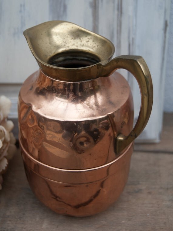 Antique French Copper Pitcher Paris Brocante Ma Jolie