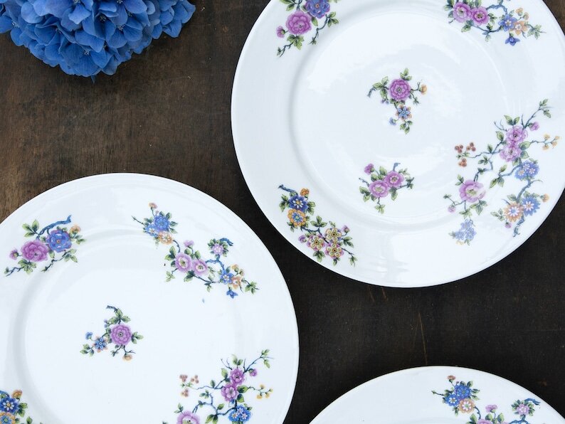 Antique French LIMOGES porcelain plates - Set of 4