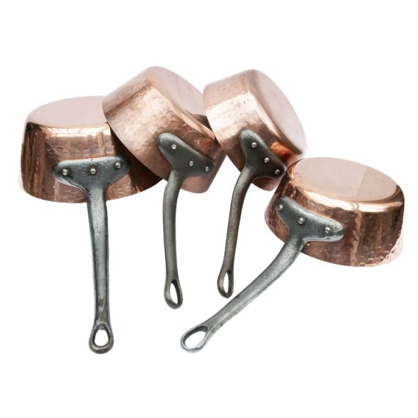 Vintage French Hammered Copper Pans