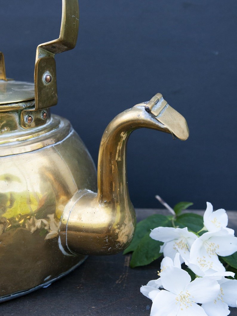 Vintage French Tea Kettle With Cane Wrapped Handle