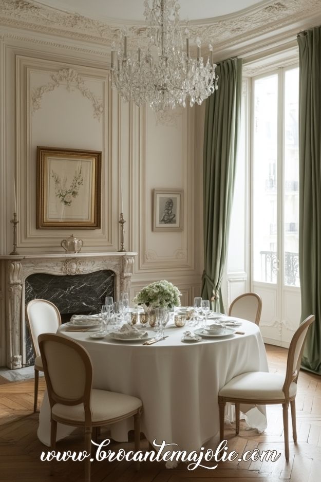 french country chandelier in dining room