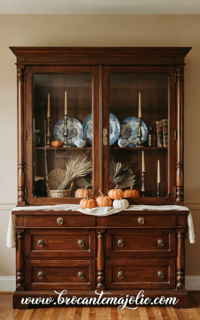 wood fall hutch decor