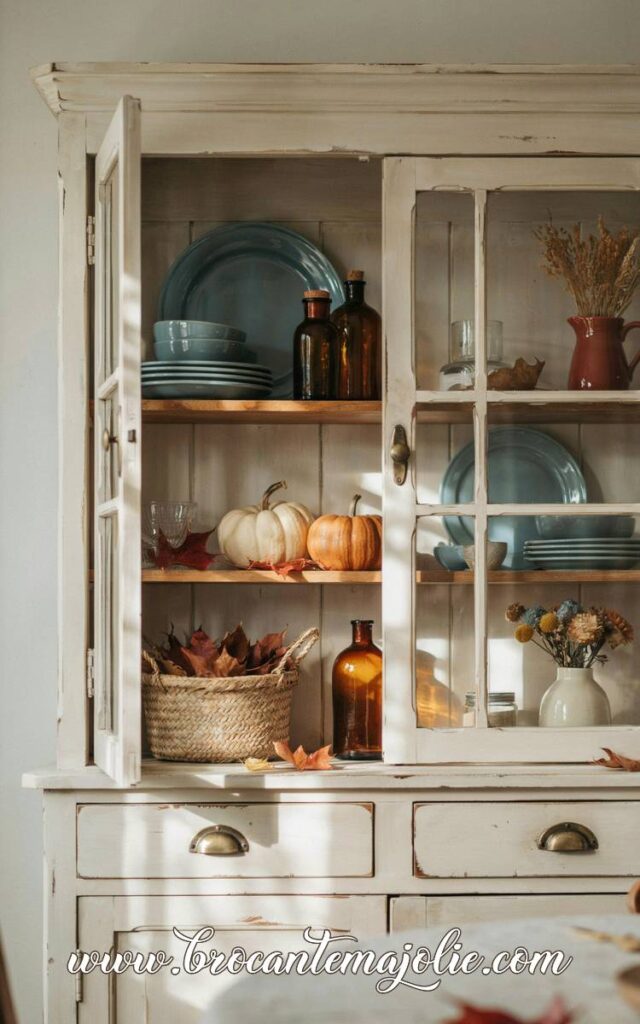 fall hutch decor ideas