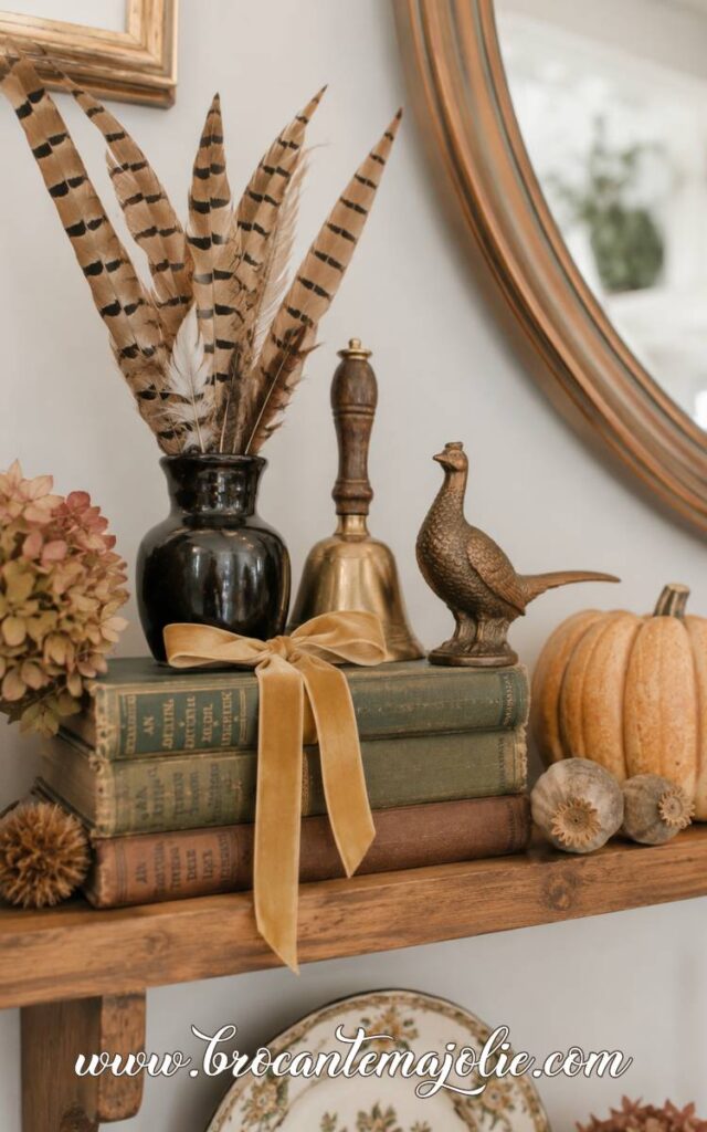 vintage fall cottage vignette