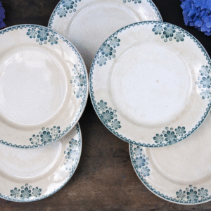 Set of 8 French Antique Ironstone Soup Plates GIEN