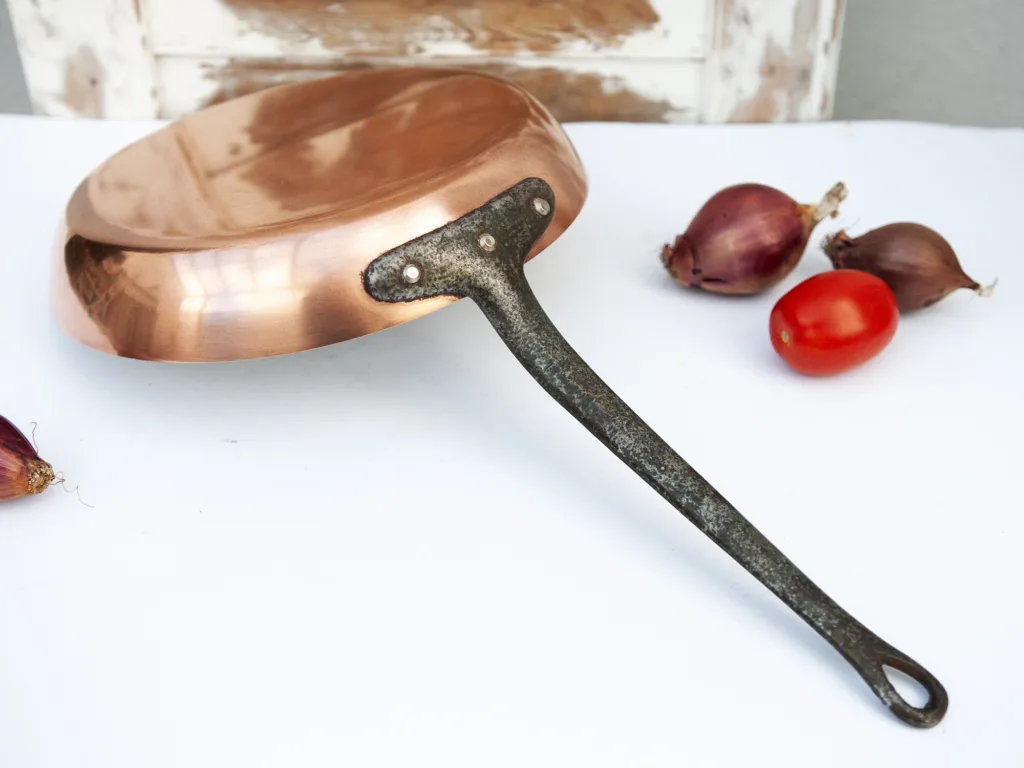 VINTAGE COBRE COPPER 12 INCH FRYING PAN WITH LID MADE IN CHILE