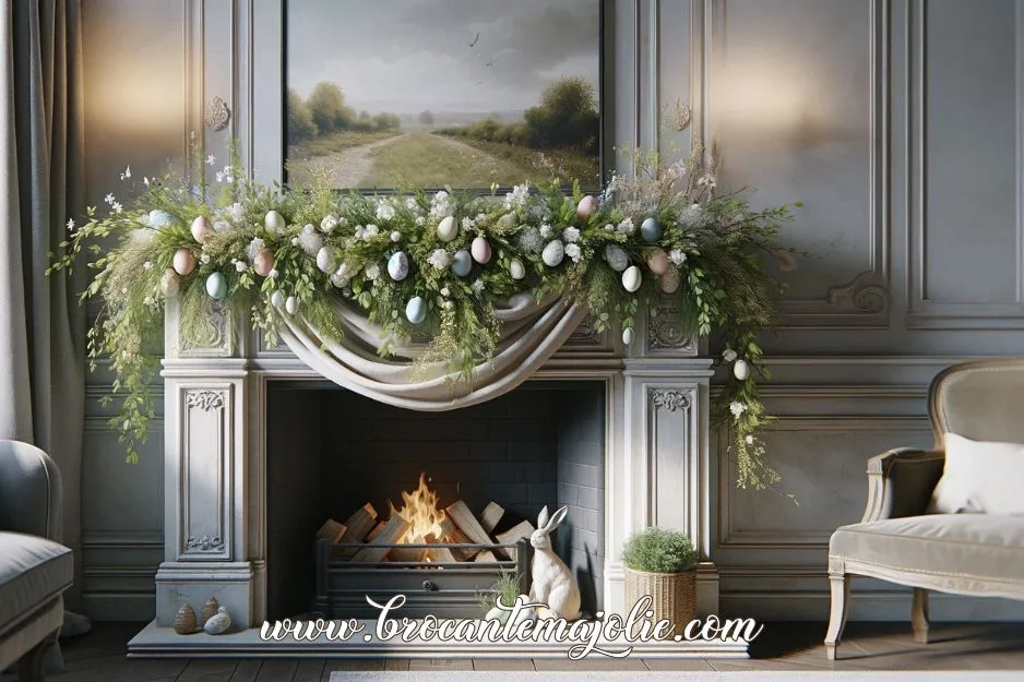 french country easter decor mantle