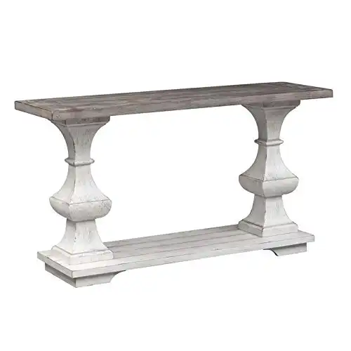 Pemberly Row Traditional Wood Sofa Table, Living Room, Entry Way, Hallway in White