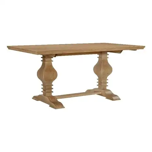 Powell Furniture Linon Larson Wood Dining Table in Rustic Honey Brown