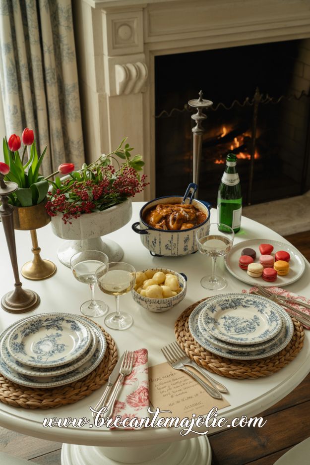 french farmhouse valentine table decor