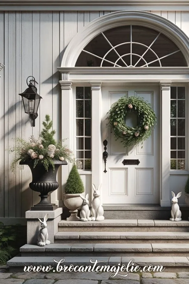 french country easter entryway