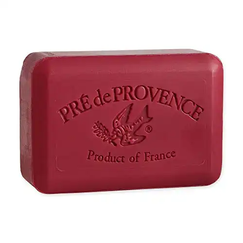 Pre de Provence Artisanal Soap Bar, Enriched with Organic Shea Butter, Natural French Skincare, Quad Milled for Rich Smooth Lather, Cashmere Woods, 8.8 Ounce