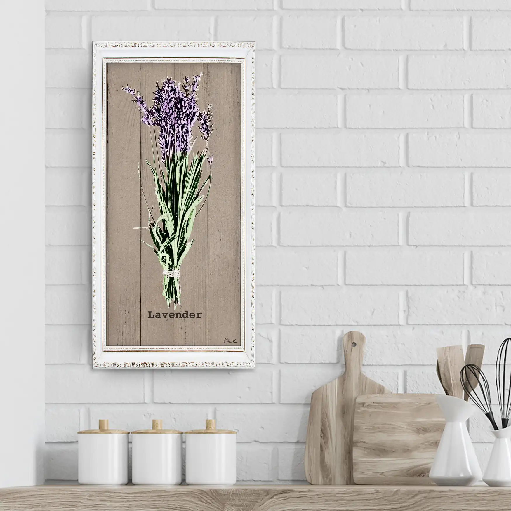 Lavender On Canvas by Olivia Rose Print