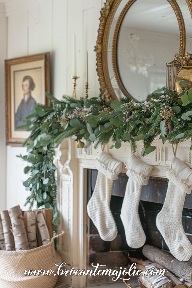 farmhouse christmas mantle decor