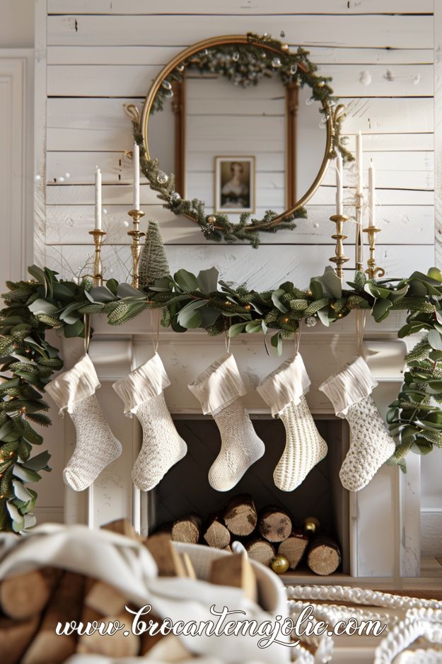 natural christmas mantle decor