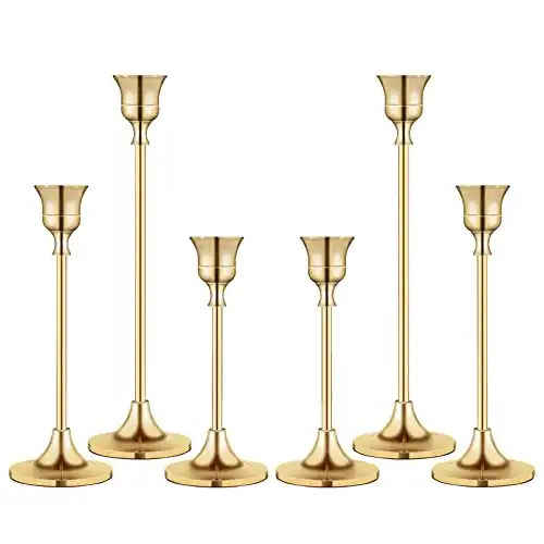 Candlestick Holders,Taper Candle Holder for Candlesticks Gold Brass Vintage Candle Stick candle Holder Candelabra candle holder for Fireplace Party Dining Home