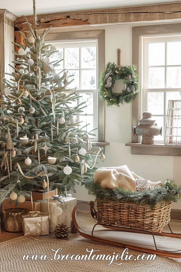 farmhouse christmas tree decor