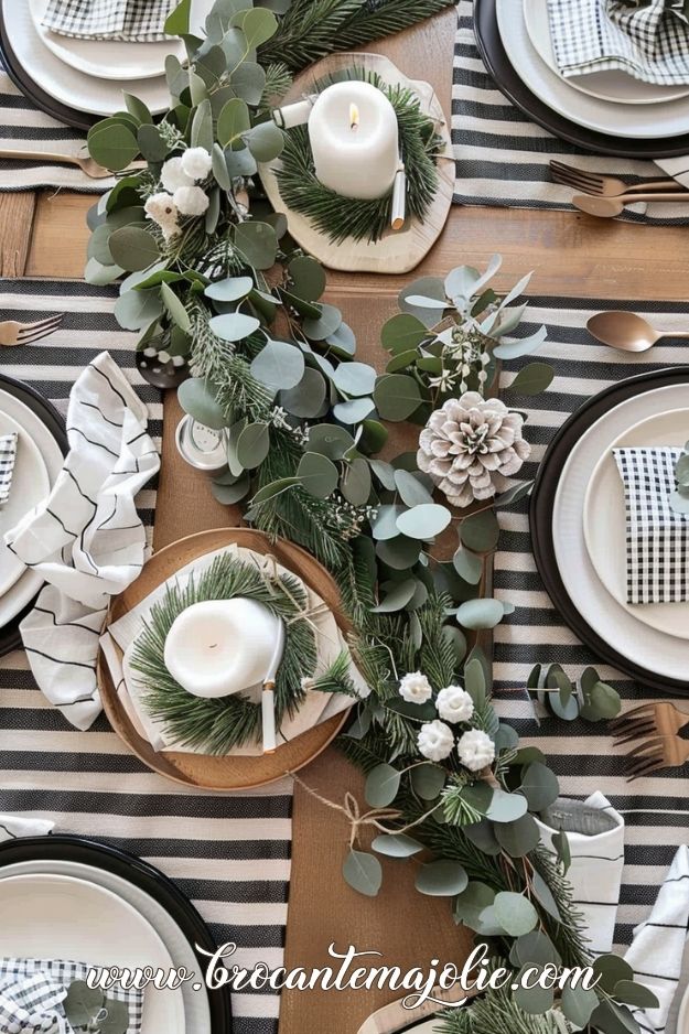 farmhouse christmas table settings