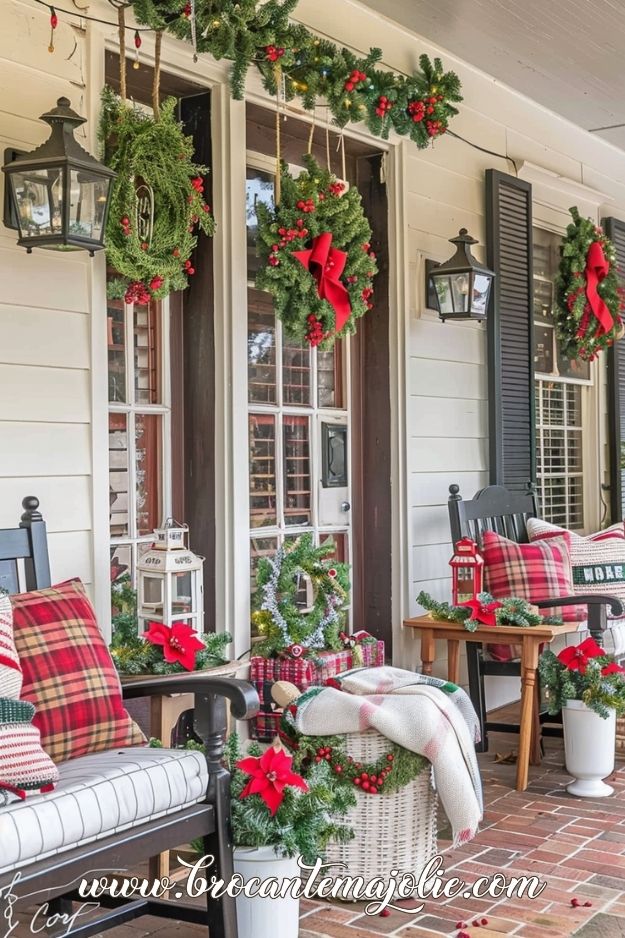 farmhouse christmas porch decor