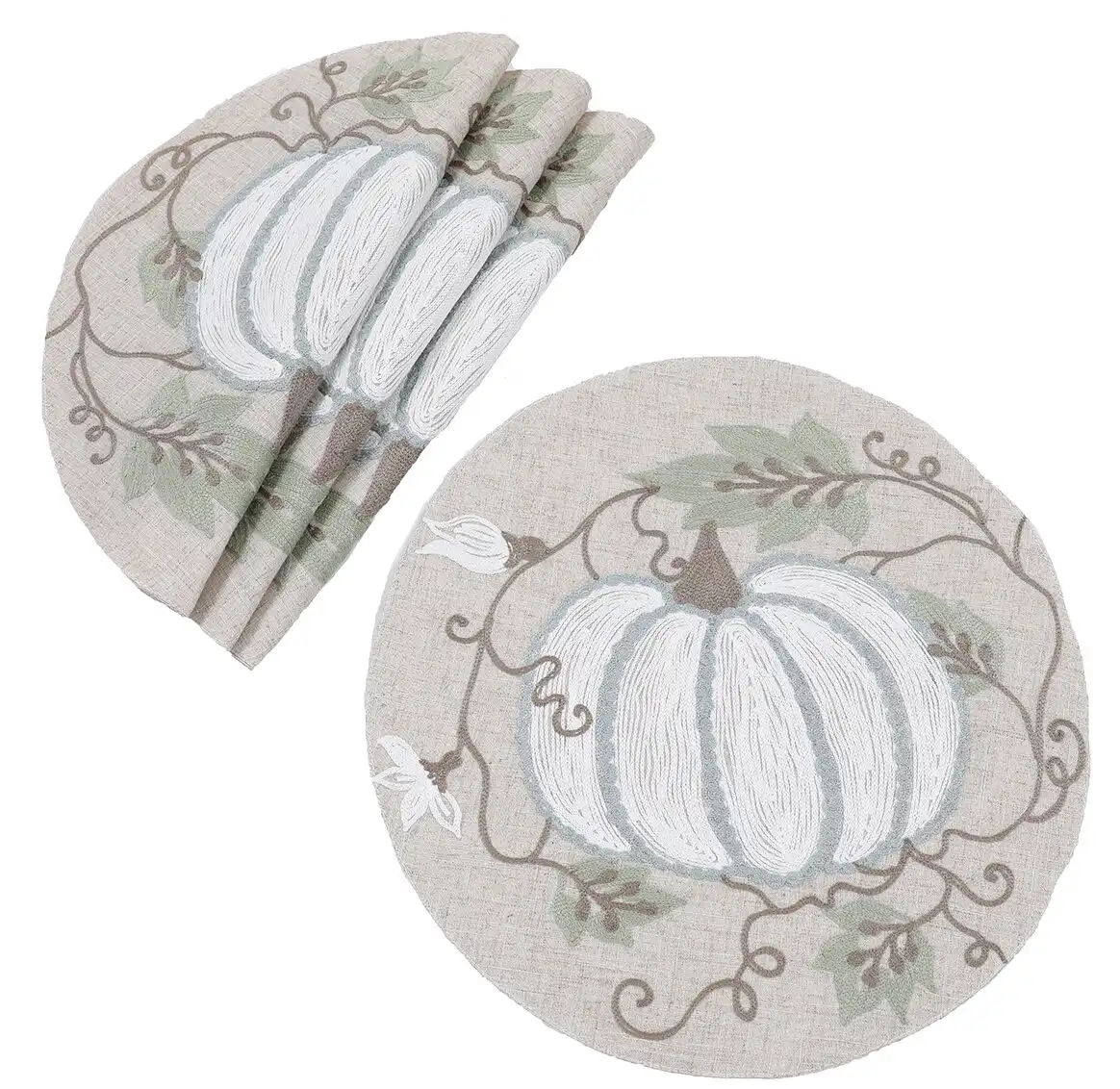 Trumble Embroidered Round Placemat