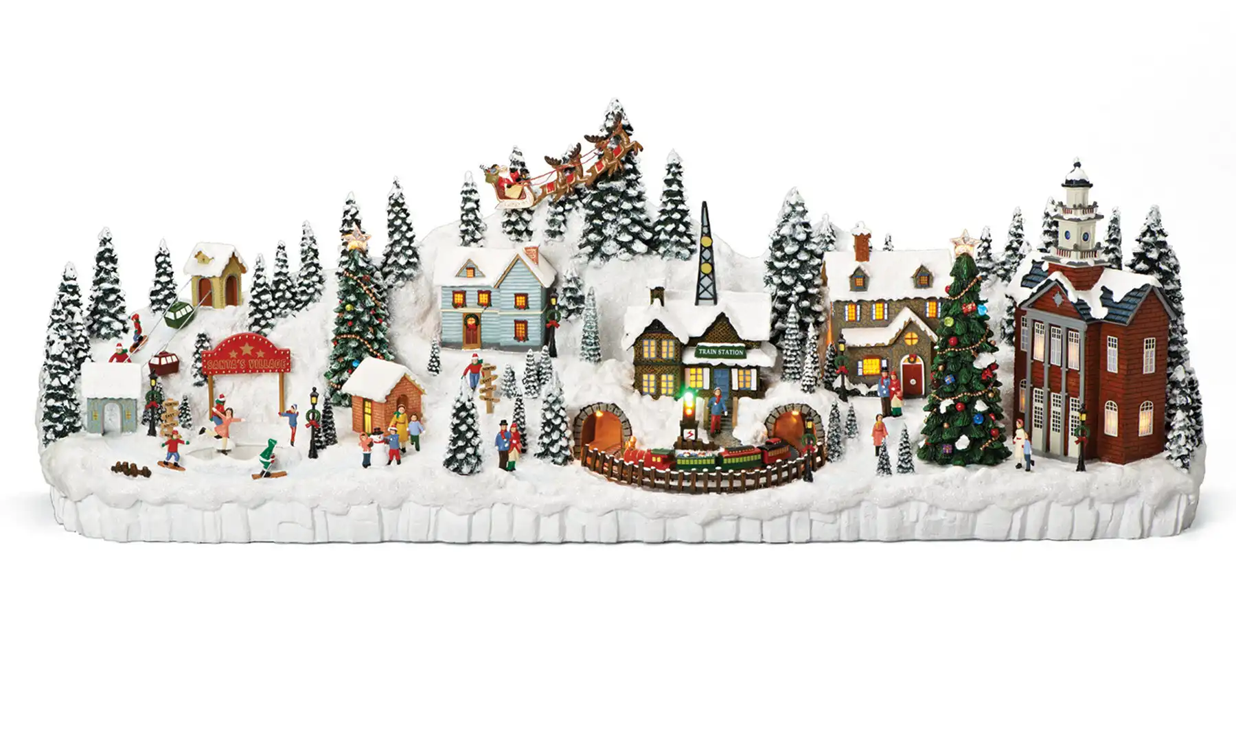 Roman, Inc. 11"H Musical Led Mantlepiece Village With Rotation Amusement | Wayfair