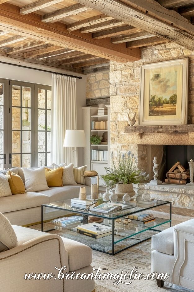 modern french country living room