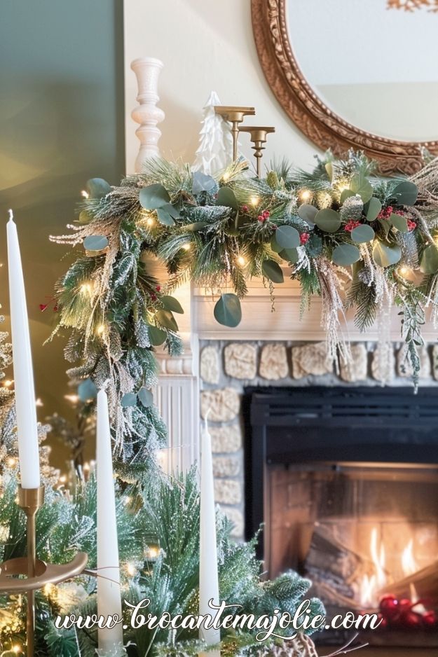 christmas mantle decor lighting