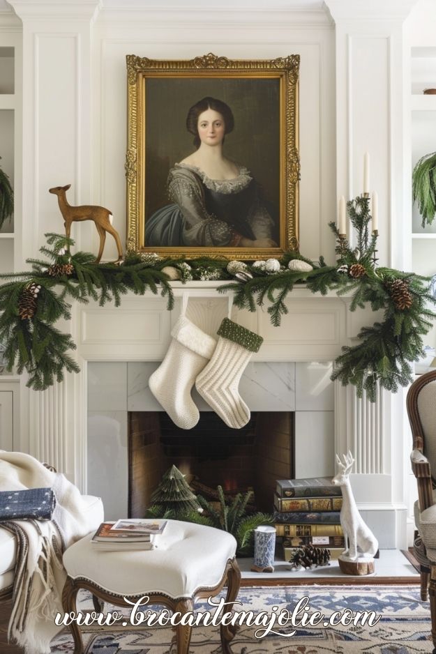 farmhouse christmas decor living room