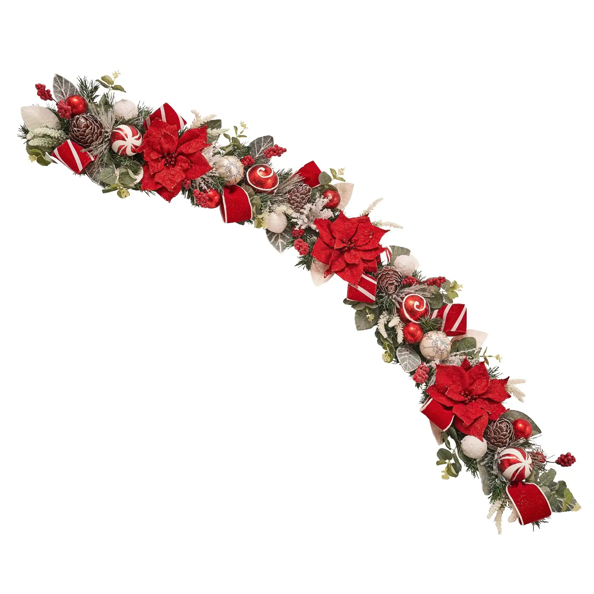 The Holiday Aisle 60'' in. Faux Poinsettia Garland | Wayfair