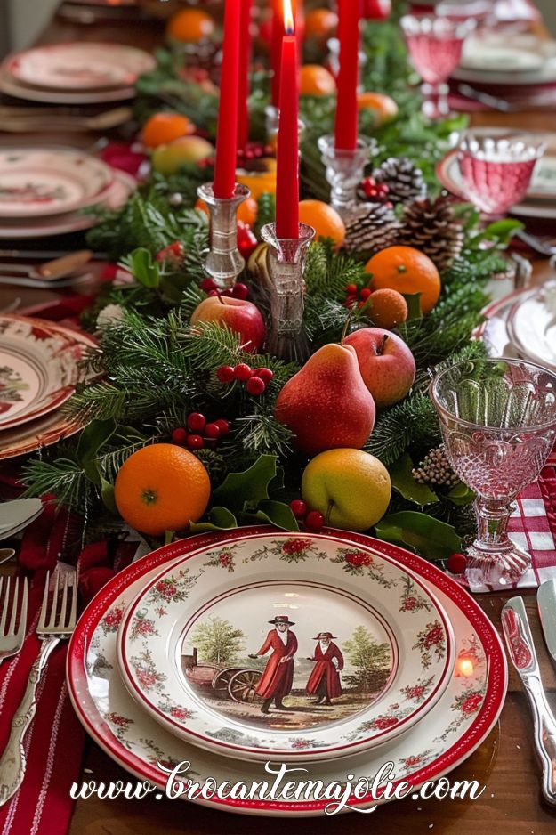 vintage christmas table decor