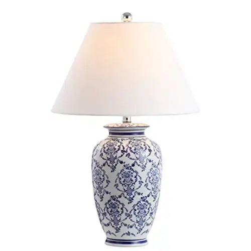 JONATHAN Y JYL8023A Juliana 26.25" Chinoiserie Ceramic LED Table Lamp Traditional Bedside Desk Nightstand Lamp for Bedroom Living Room Office College Bookcase LED Bulb Included, Blue/White