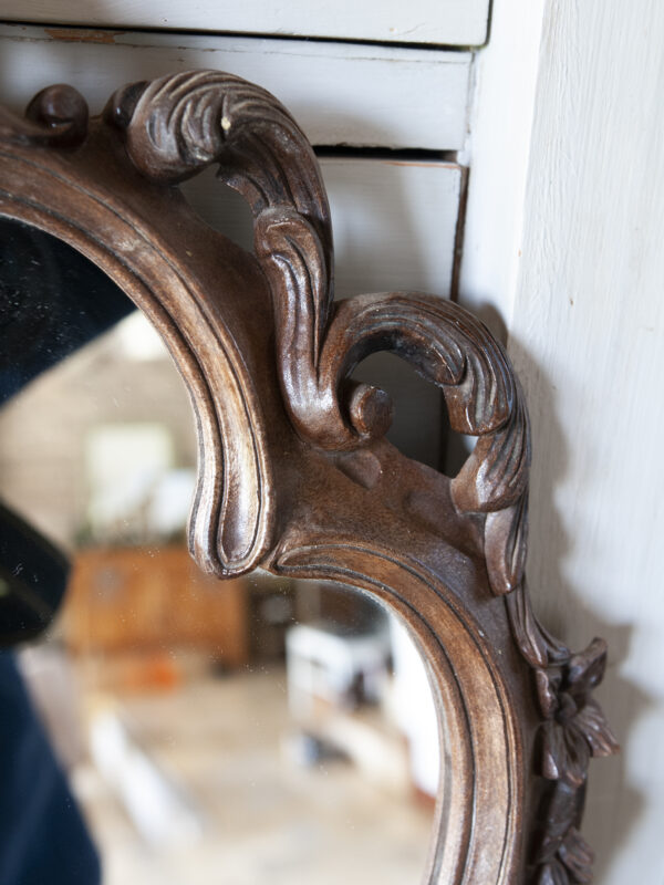 Vintage French ornate oval wall mirror - Image 6