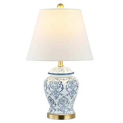 JONATHAN Y JYL3085A Juliana 22.25" Traditional Classic Chinoiserie Ceramic LED Table Lamp French Country Bedside Desk Nightstand Lamp for Bedroom Living Room Office College Bookcase, Blue/White