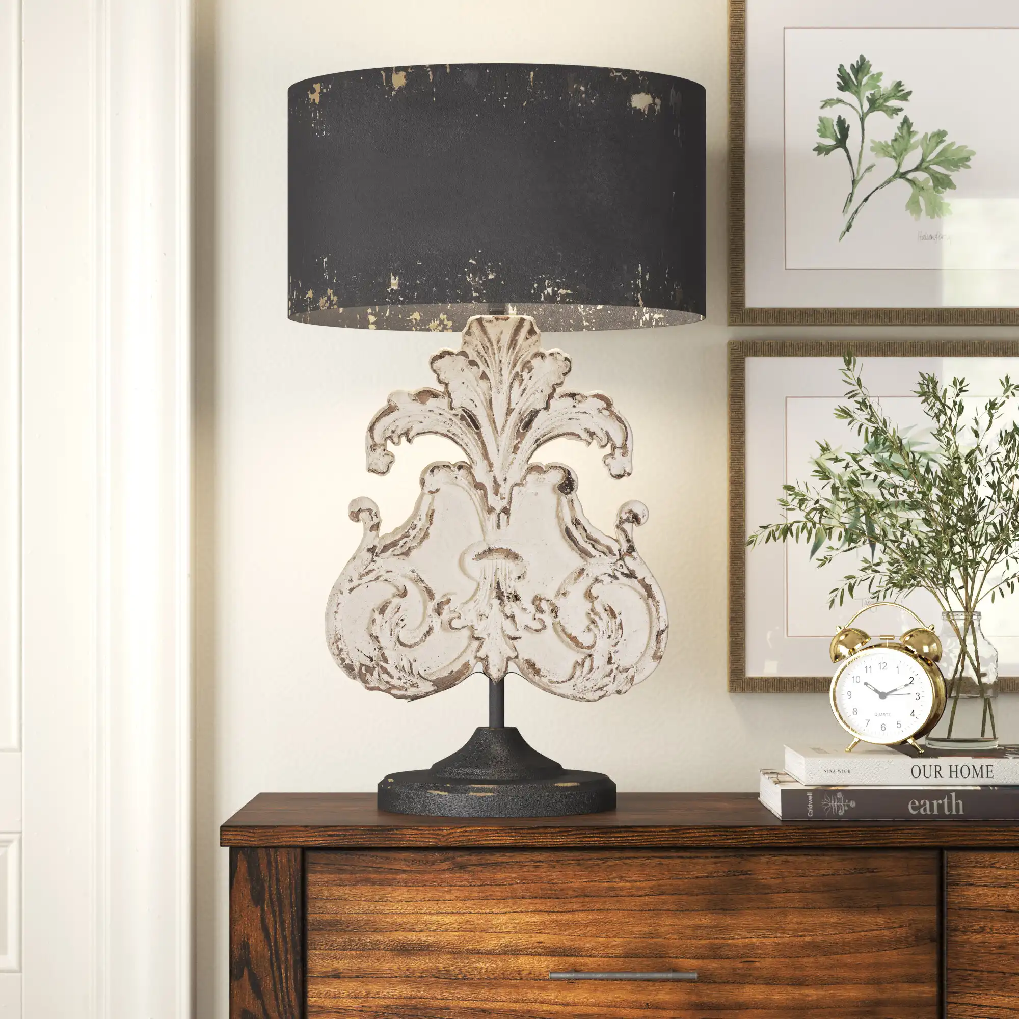 Laurel Foundry Modern Farmhouse Mckinsey 32.5" Black/Cream Table Lamp & Reviews | Wayfair