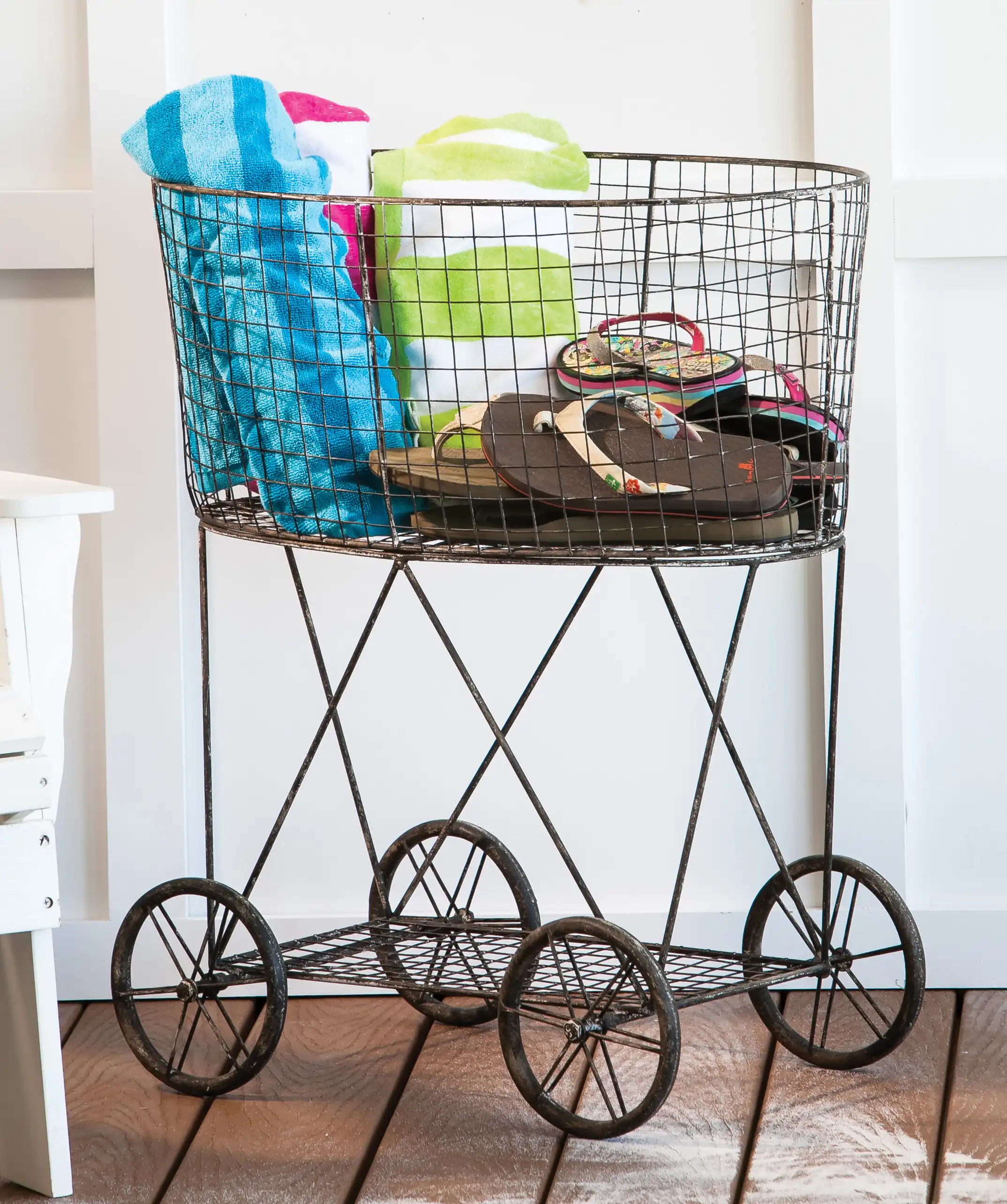 Sand & Stable Metal Wire Storage Basket on Wheels & Reviews | Wayfair