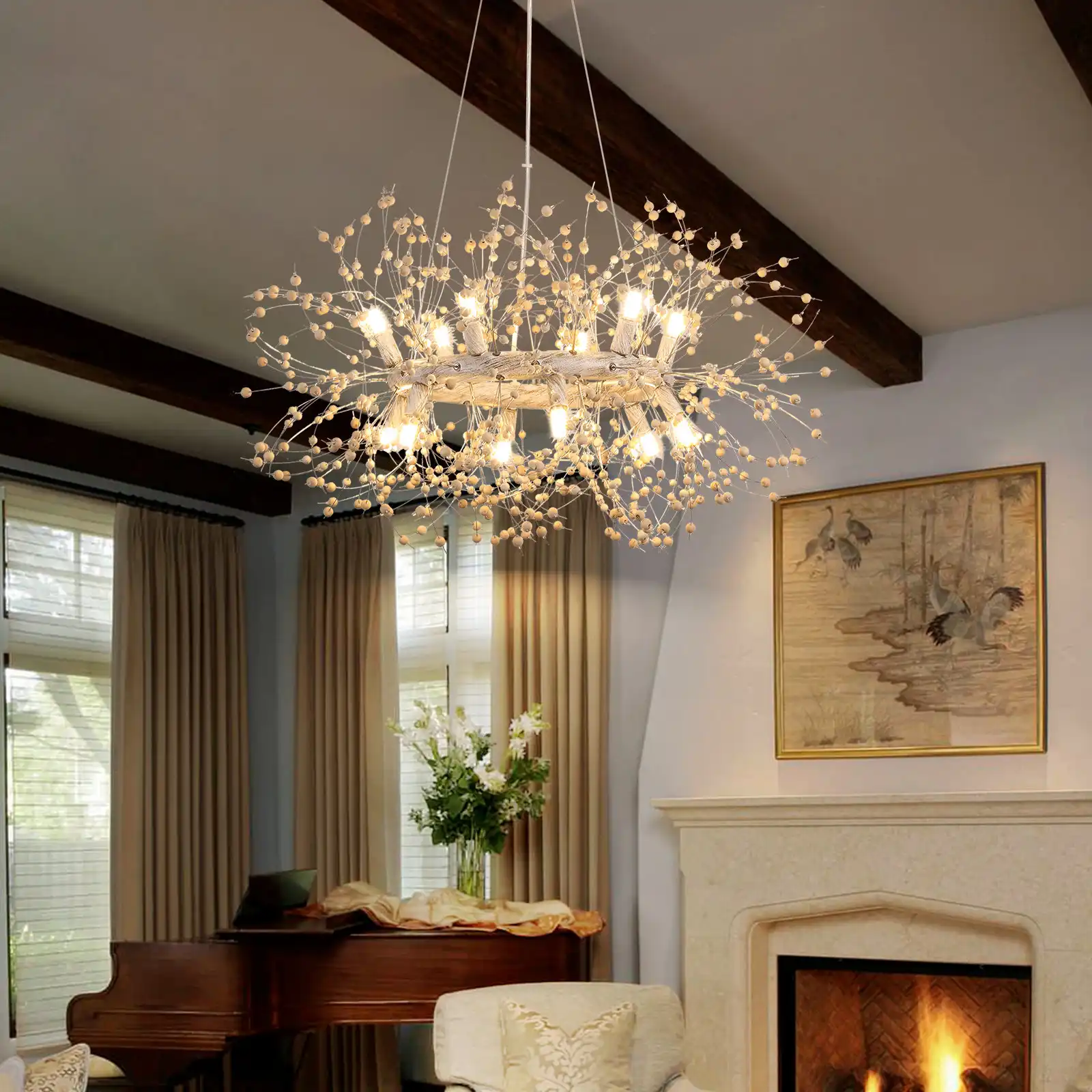 Geetika Wagon Wheel Chandelier