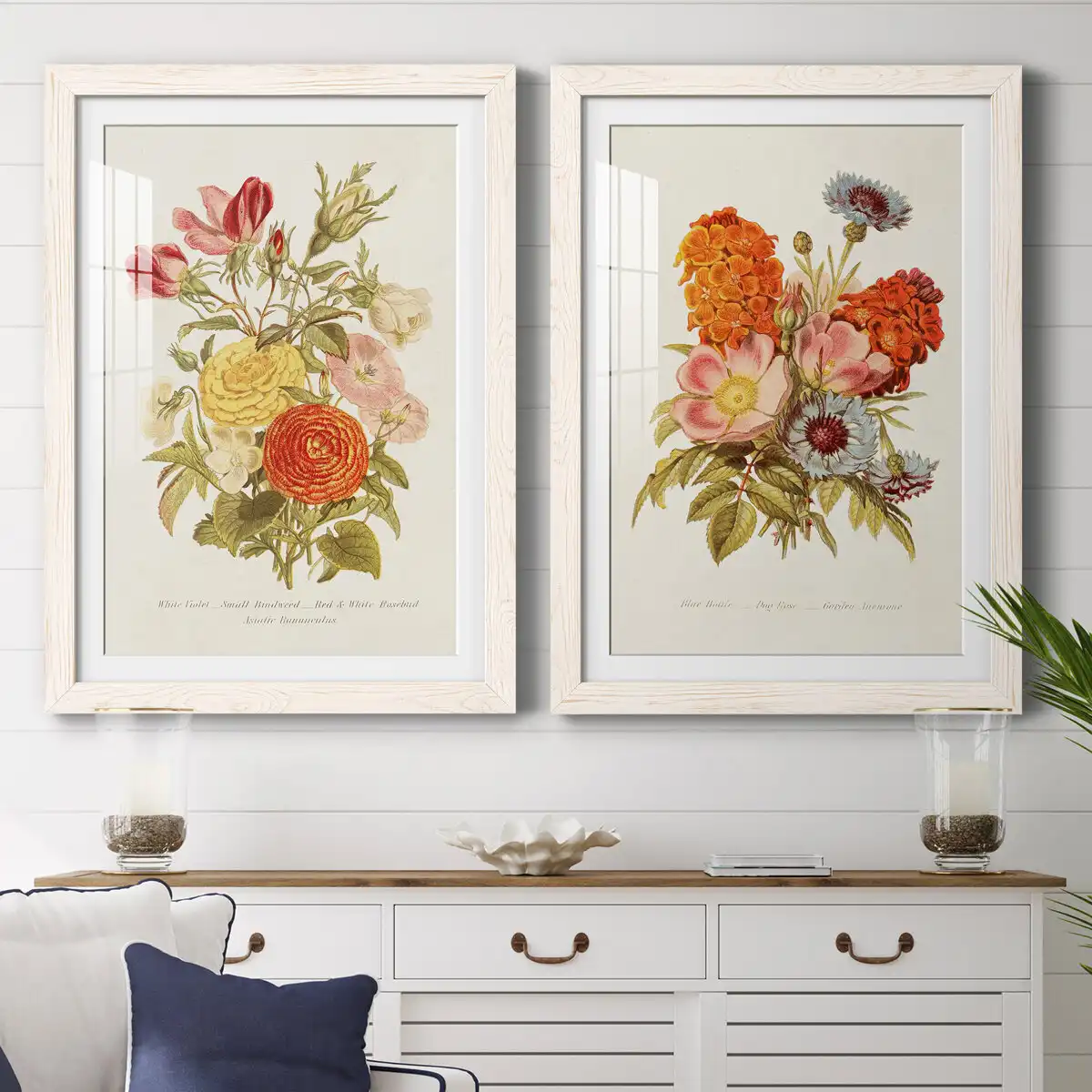 Lark Manor Antique Floral Bouquet I - 2 Piece Picture Frame Print Set & Reviews | Wayfair