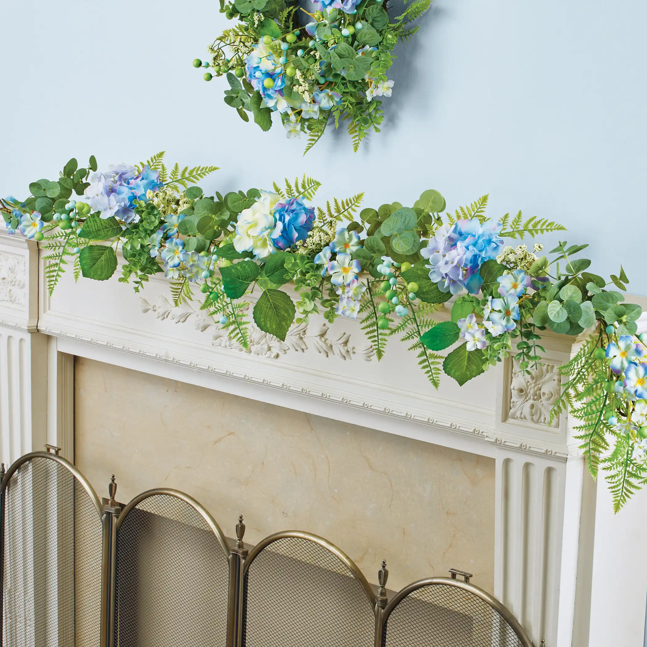 Primrue Blue and Lavender Hydrangea Garden Garland Decoration | Wayfair