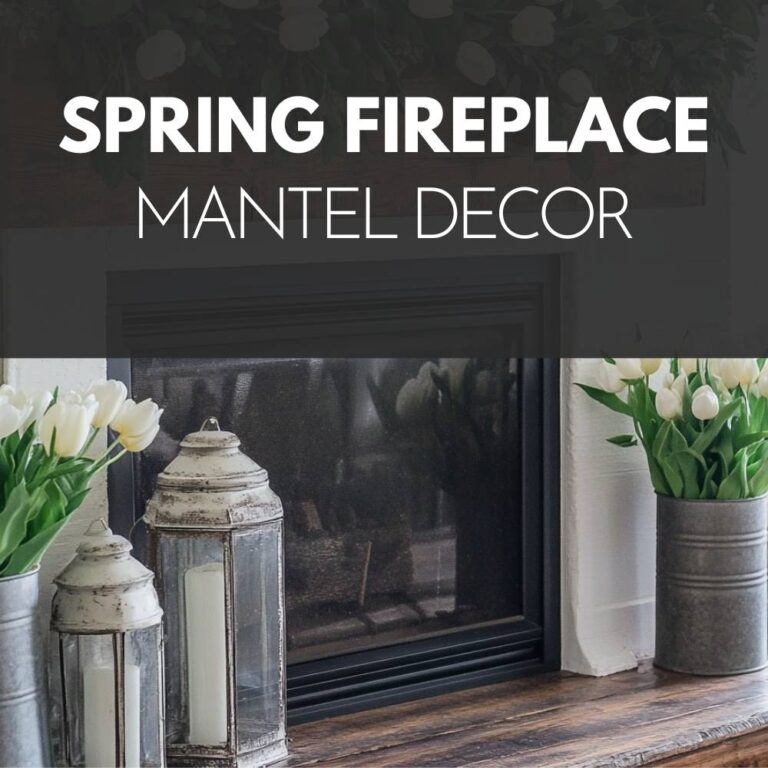 spring fireplace mantel decor