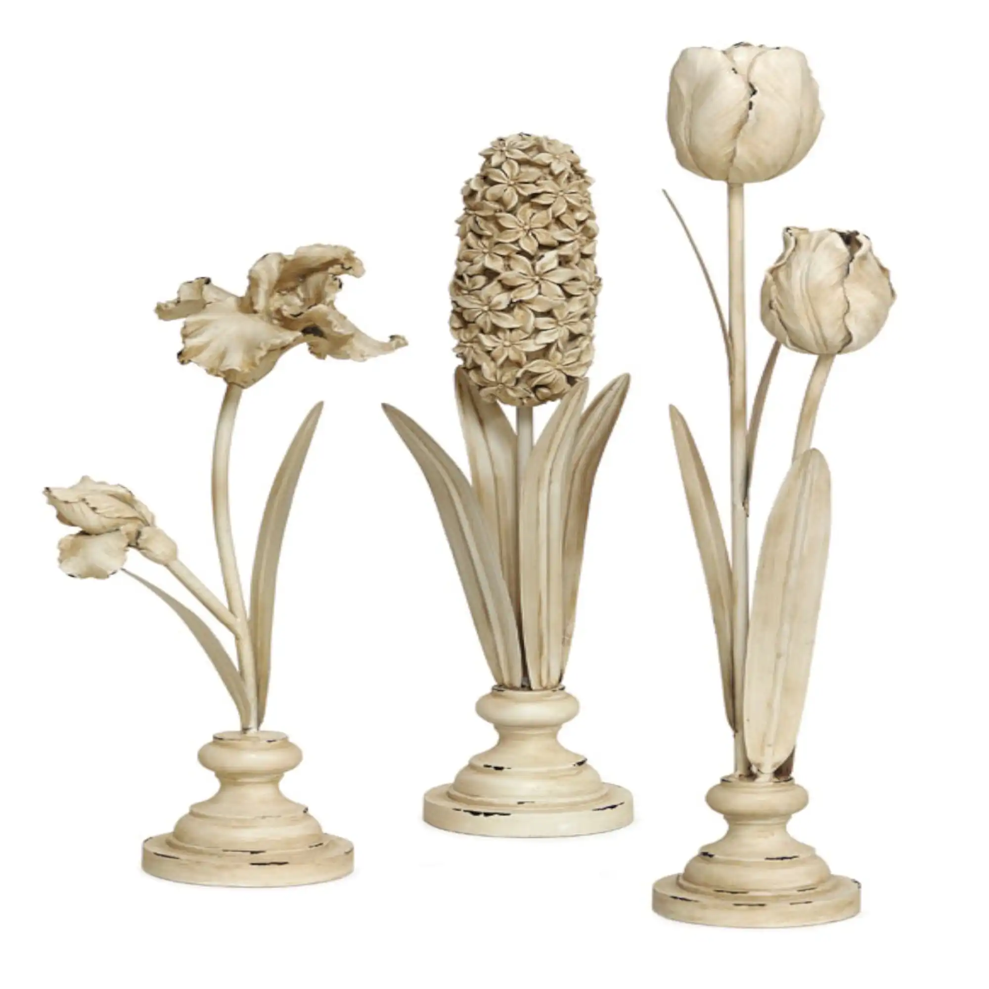 The Holiday Aisle® 3 Piece Palomo Standing Flowers Sculpture Set | Wayfair