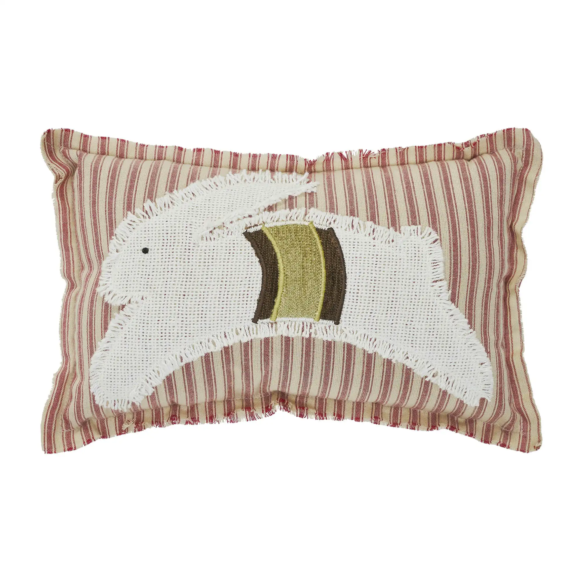 VHC Brands Spring In Bloom Applique Leaping Bunny Pillow 7x12 | Wayfair