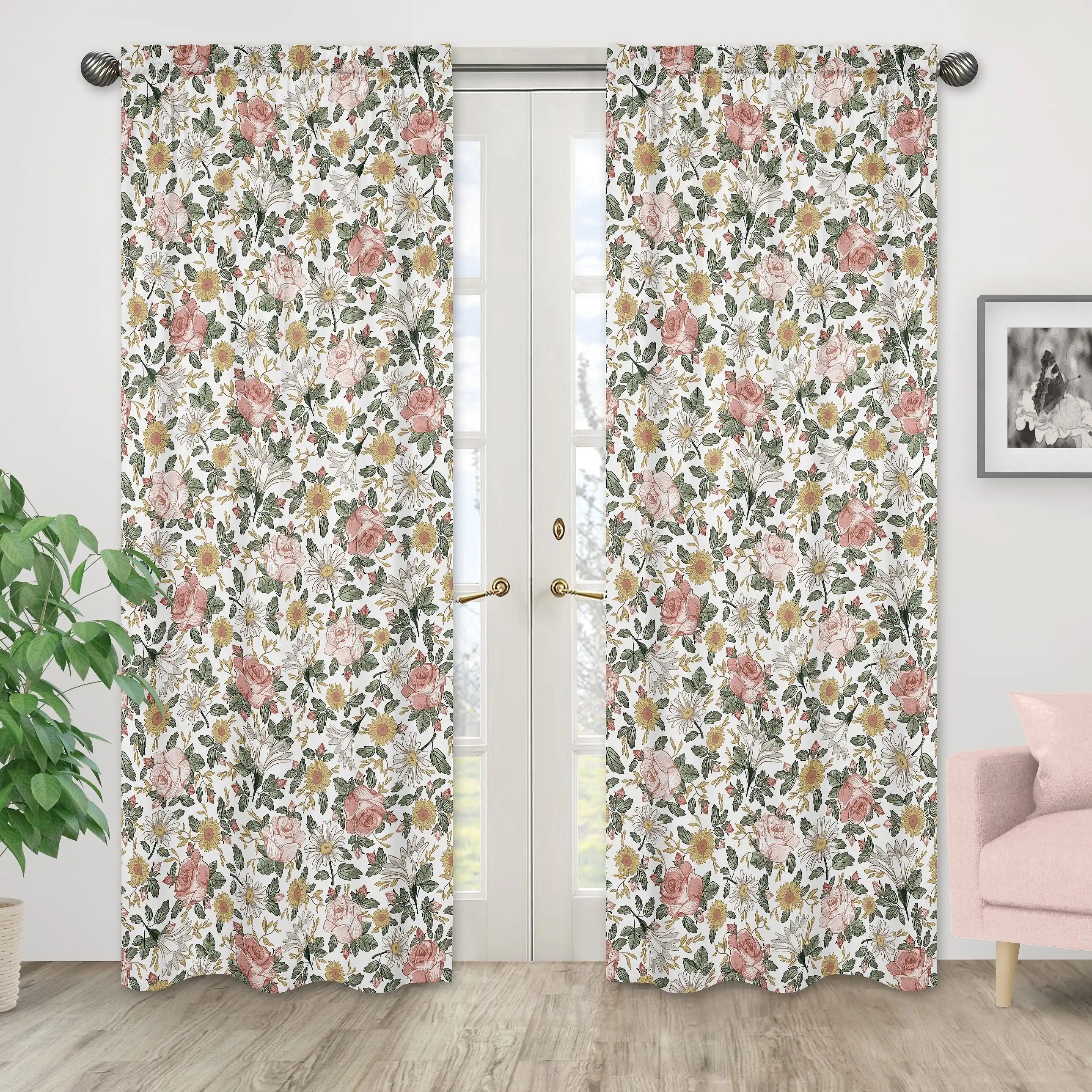 Sweet Jojo Designs Vintage Floral Semi-Sheer Rod Pocket Curtain Panels & Reviews | Wayfair