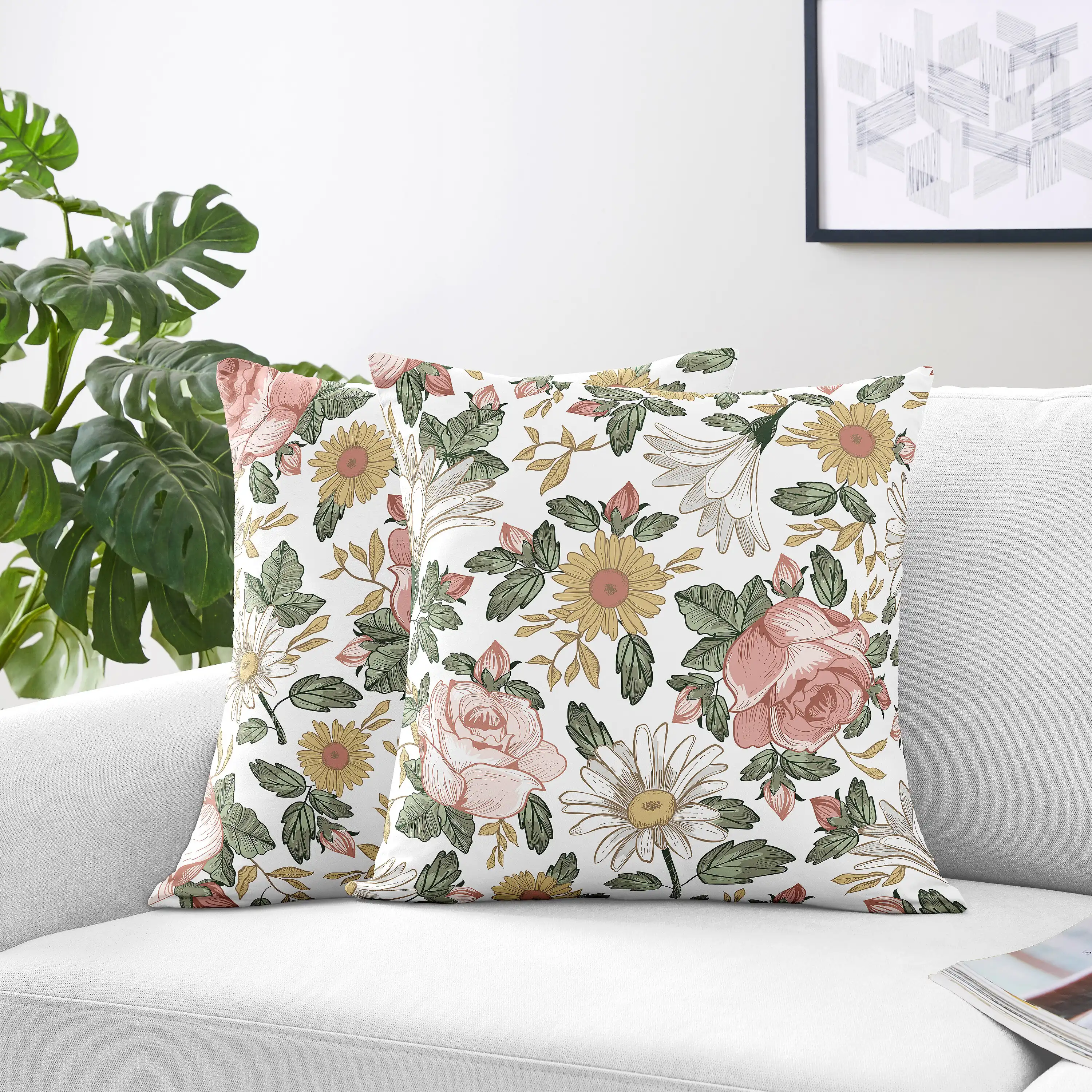 Sweet Jojo Designs Vintage Floral Square Pillow Cover & Insert & Reviews | Wayfair