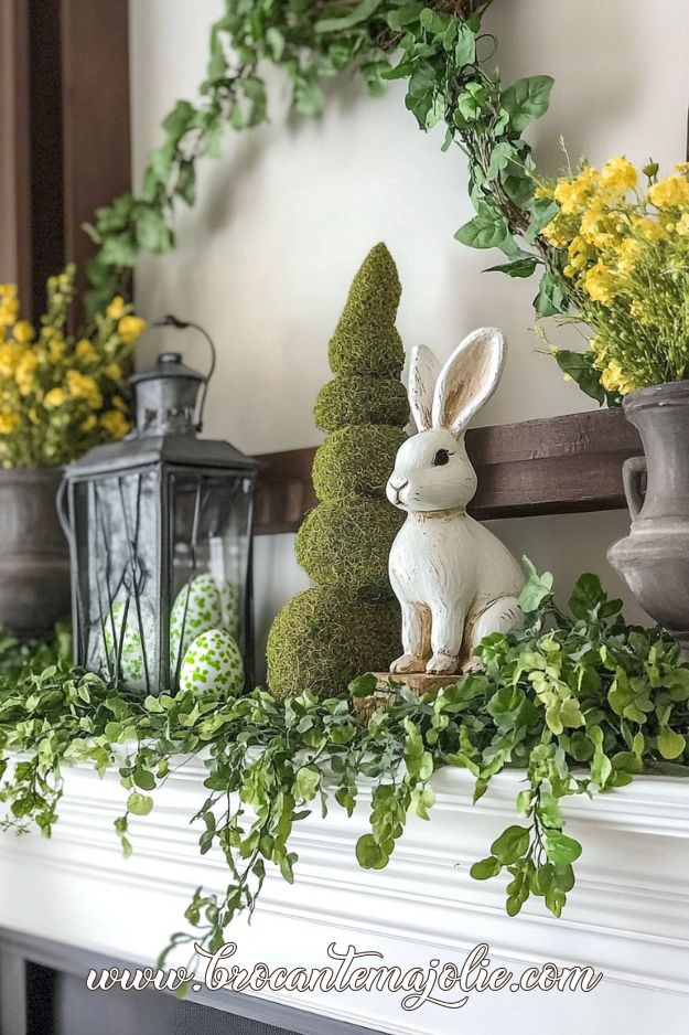 decorate mantel for easter