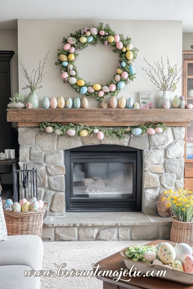 decorate mantel for easter