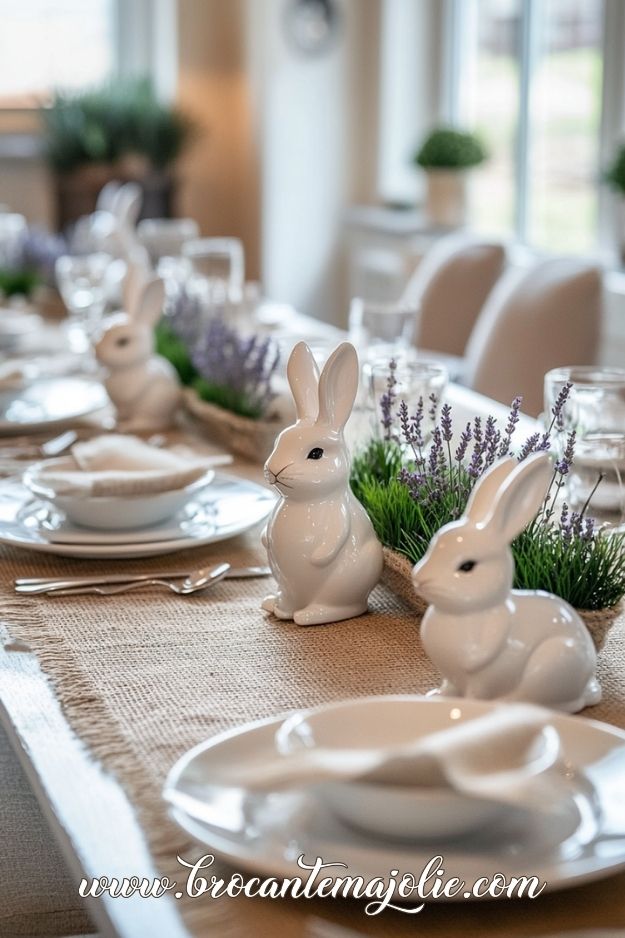 neutral easter table settings