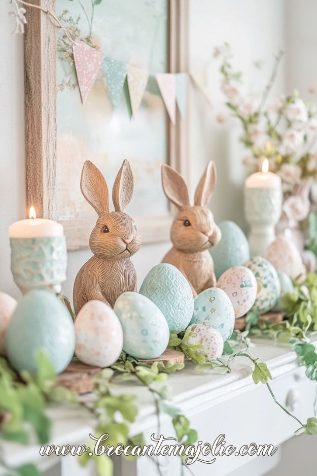 decorate mantel for easter