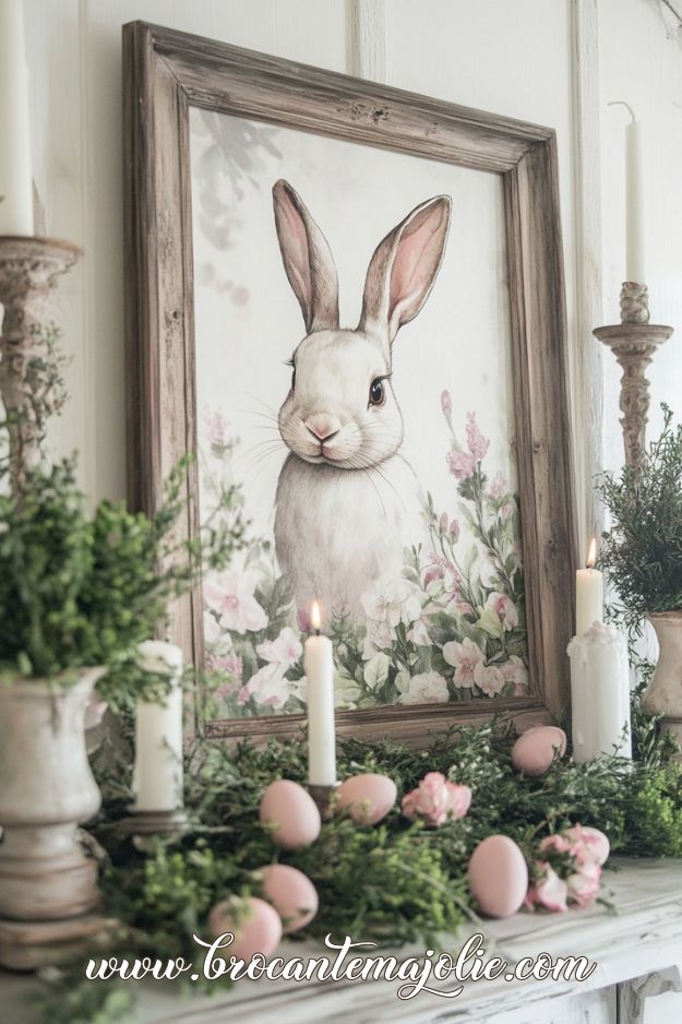 decorate mantel for easter