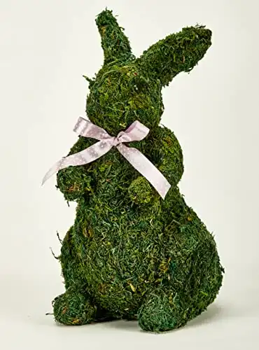 Worth Imports 11" Tabletop Moss Easter Bunny, Large, Multicolor