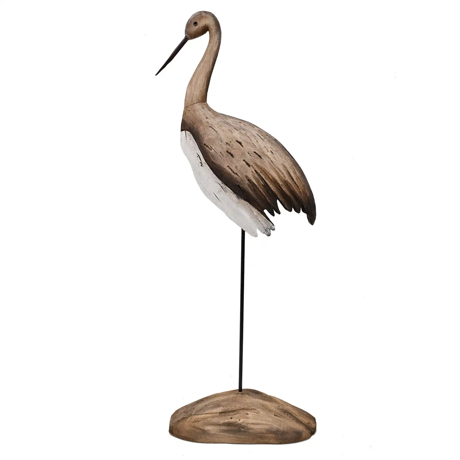 Bay Isle Home Rustic Heron Statue Bird Sculpture Wood Crane Figurines Home Decor Decorative Animal Crane Statue Garden Decor & Reviews | Wayfair